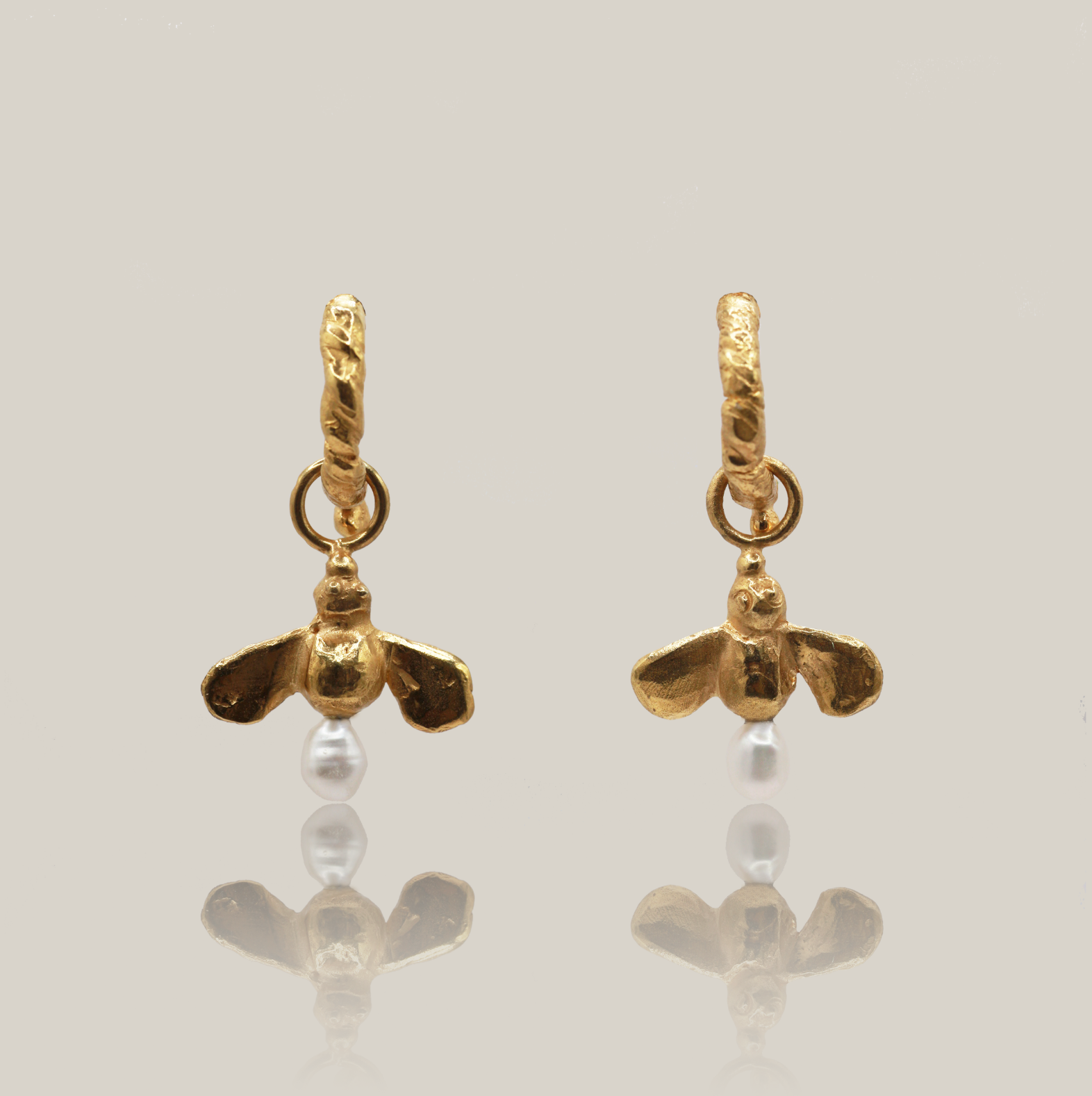 The honey bee drop earrings gold vermeil product shot